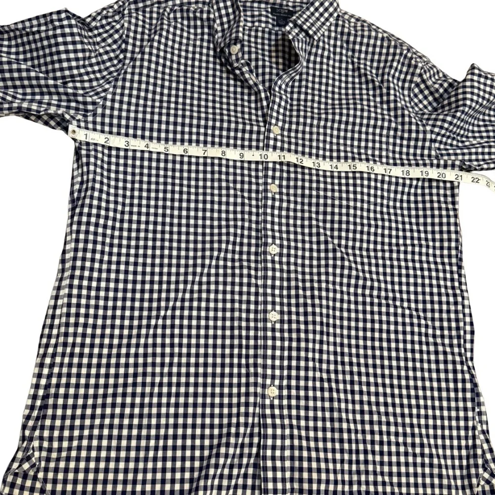J.Crew‎ Thompson Blue White Gingham Wrinkle Free Shirt Men’s XL